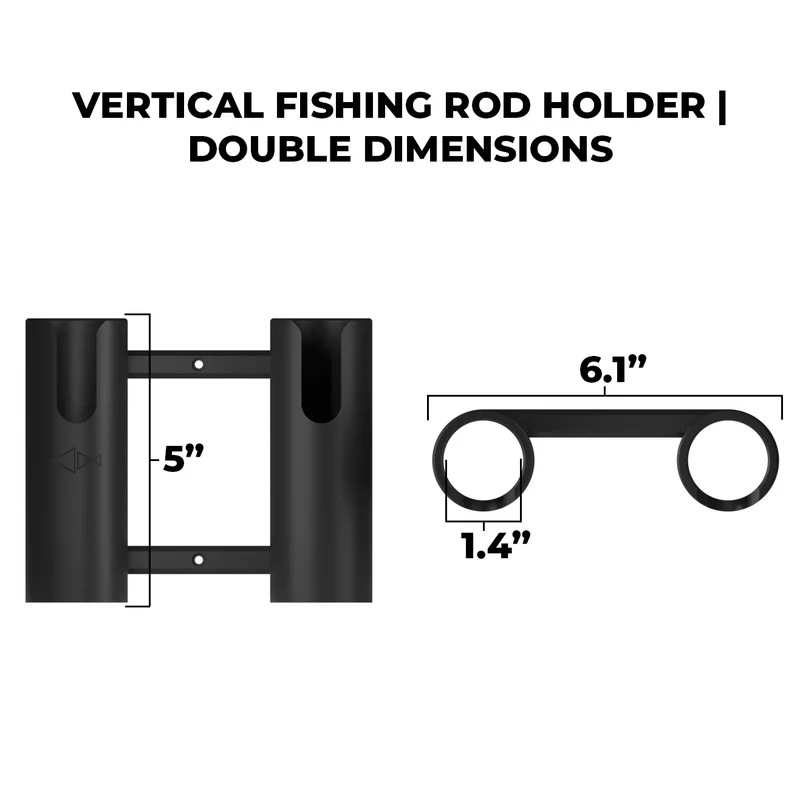 Vertical Fishing Rod Holder | Double Wall Mount
