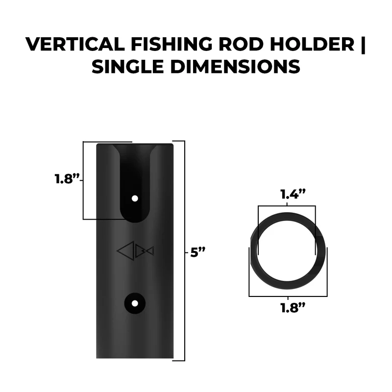 Vertical Fishing Rod Holder | Single Wall Mount