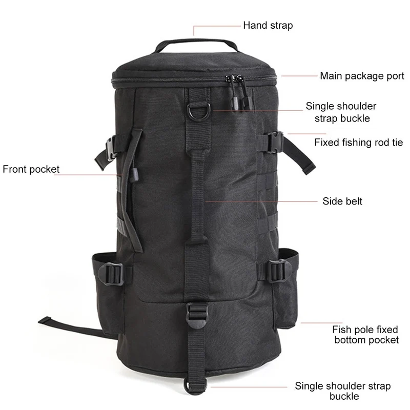 MrY 23L Men Women Multifunctional Fishing Tackle Bags Outdoor Backpack Trekking Single Shoulder Crossbody Bags Fishing Bags