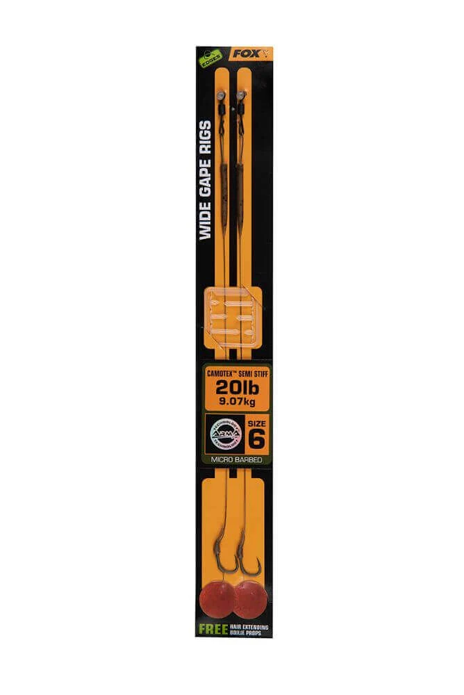 Hameçons montés Fox Wide Gape Camotex