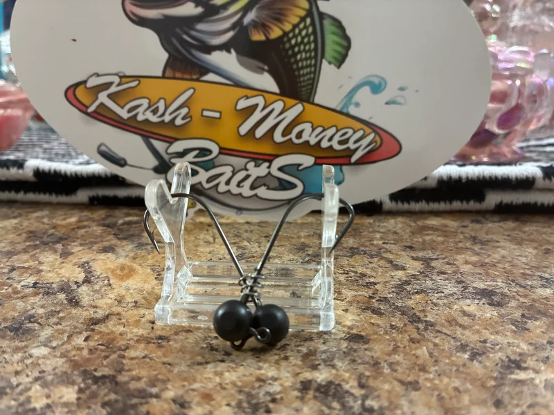 1/4oz Oxidized Tungsten ball head 2 per pack 4/0 hook.