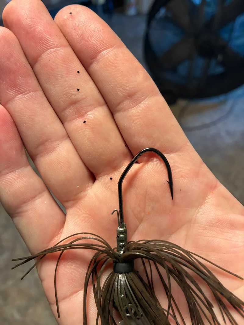 1/2 Bladed Money “Green pumpkin. 4/0 VMC hook