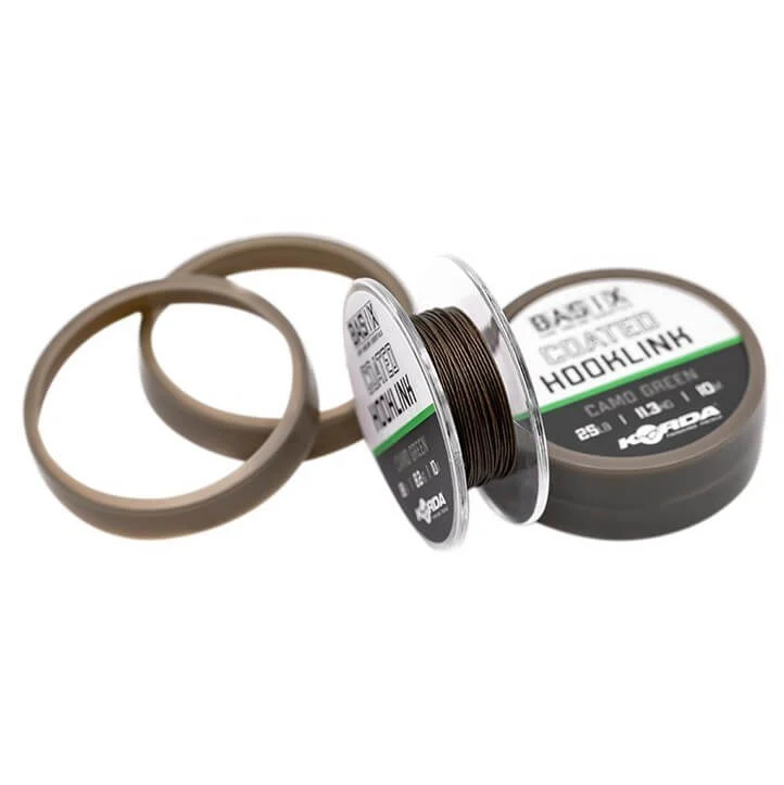 Tresse Korda Basix Coated Vert Camo 10 m
