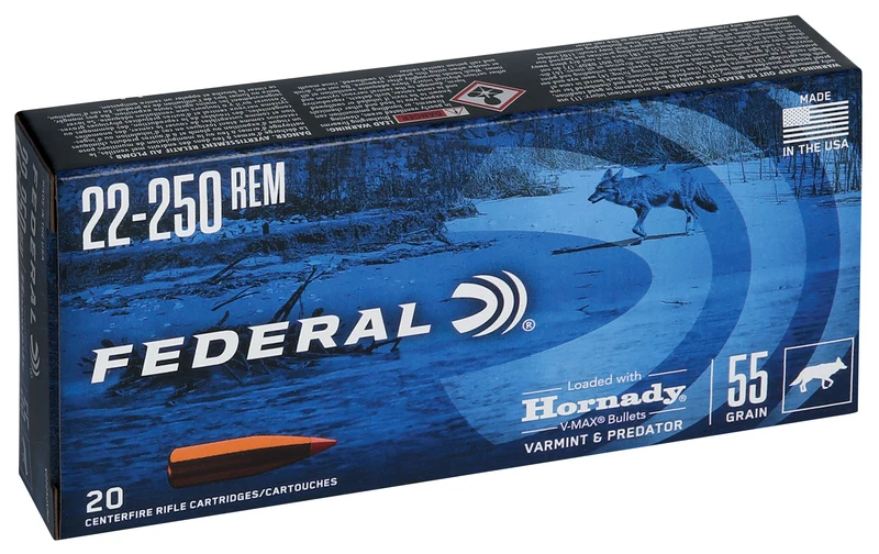 Munitions « Hornady V-MAX » – cal. 22-250 REM – 55 gr – 20/bte