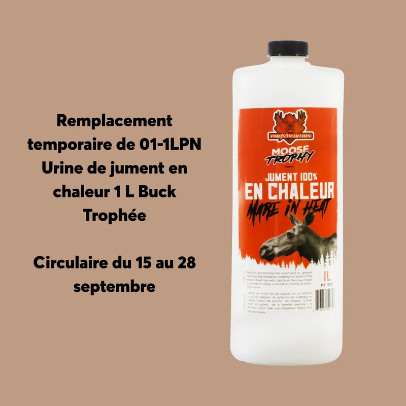 Mélange d’urine de jument en chaleur « Moose Trophée » – 1 L