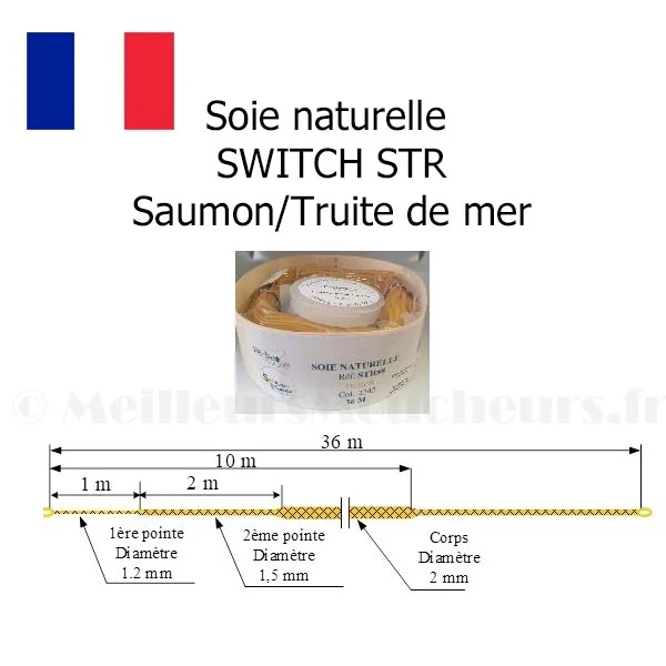 Soie naturelle switch STR #8/9 Pêche à soie