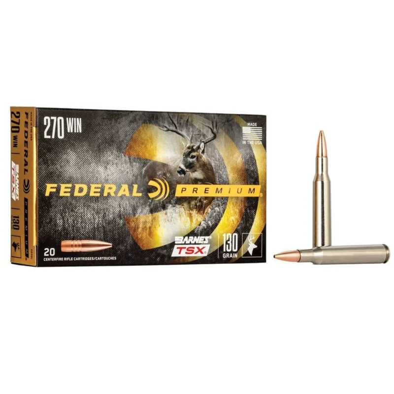 Munitions « Barnes TSX » – cal. 270 WIN – 130 gr – 20/bte