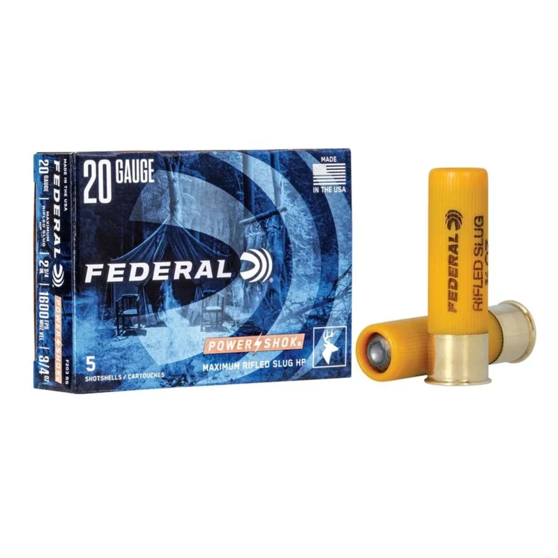 Cartouches « Power-Shok Rifled Slug » – cal. 20GA – 2 3/4 po – 3/4 oz – 5/bte
