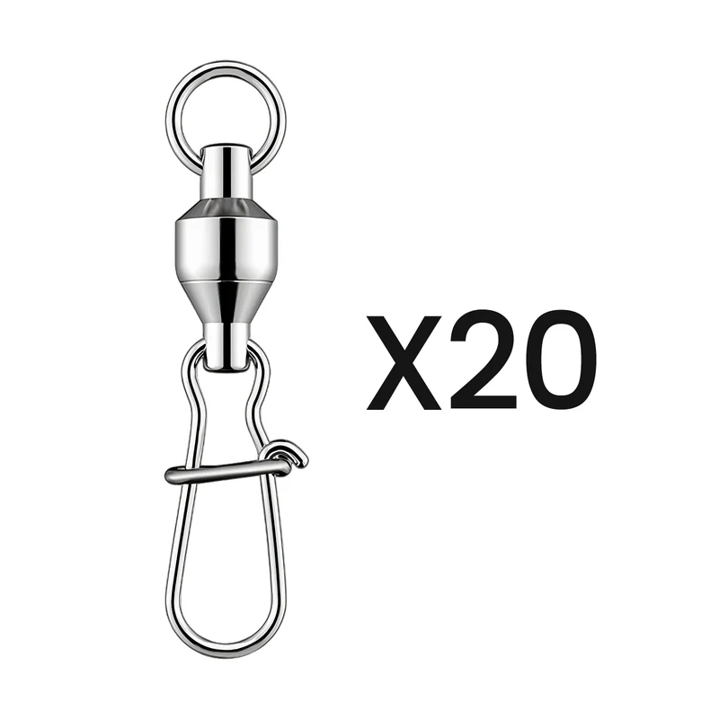 Kanama Émerillons à billes en acier inoxydable - 20 pièces