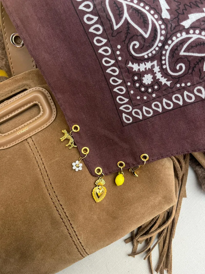Bandana à charms Prune
