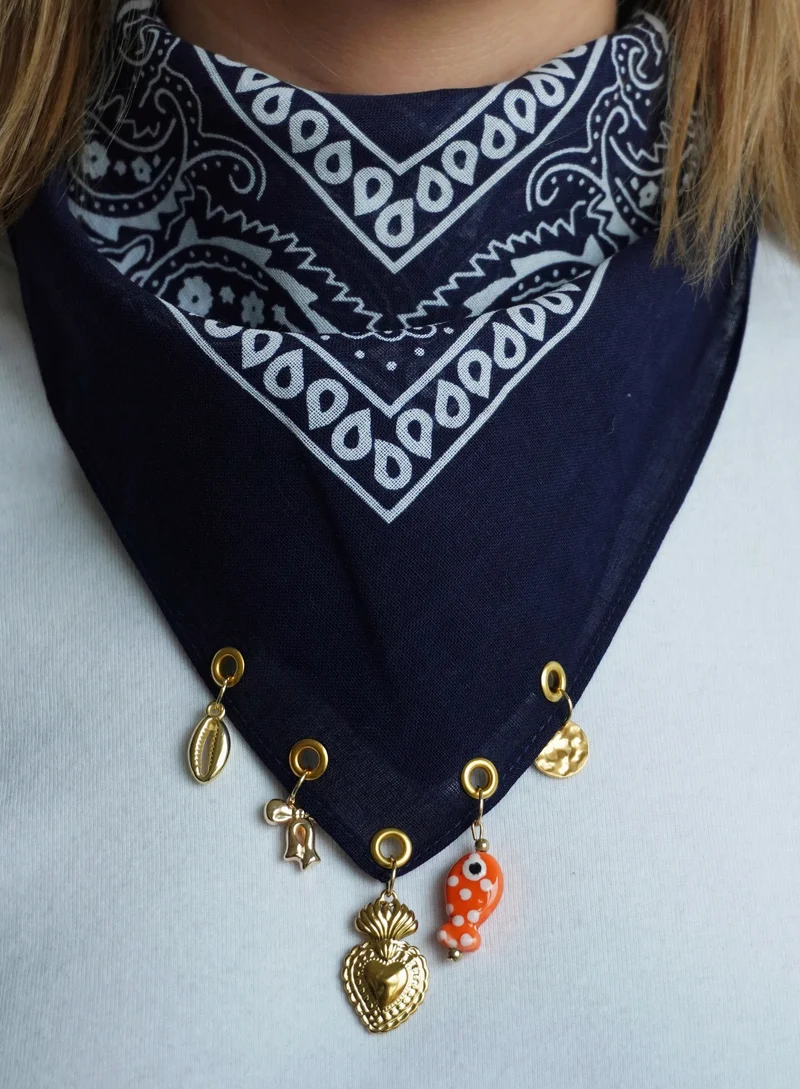 Bandana à charms Bleu Marine