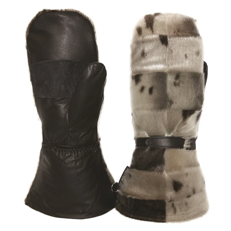 Mitaines longues en fourrure de loup marin - Unisexe