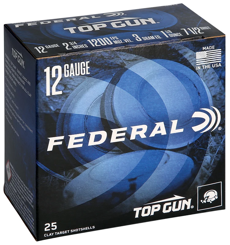 Cartouches « Top Gun » – cal. 12 – 2 3/4 po – 1 1/8 oz – #7.5 – 25/bte