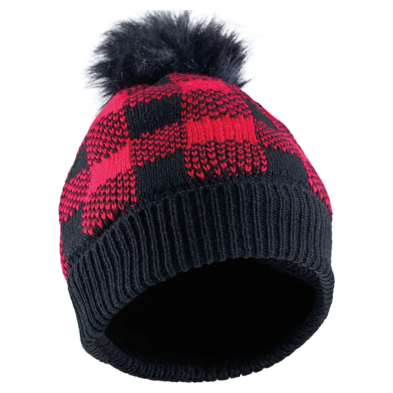 Tuque à carreaux "Albertville" - Femme