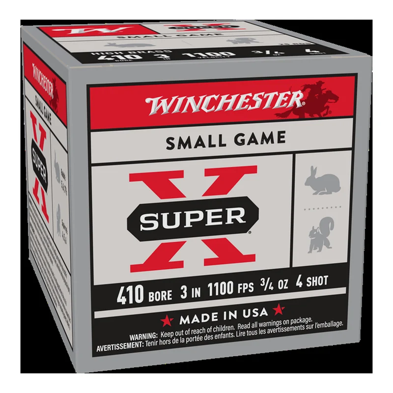 Cartouches « Super X » – cal. 410 GA – 3 po – 3/4 oz – #4