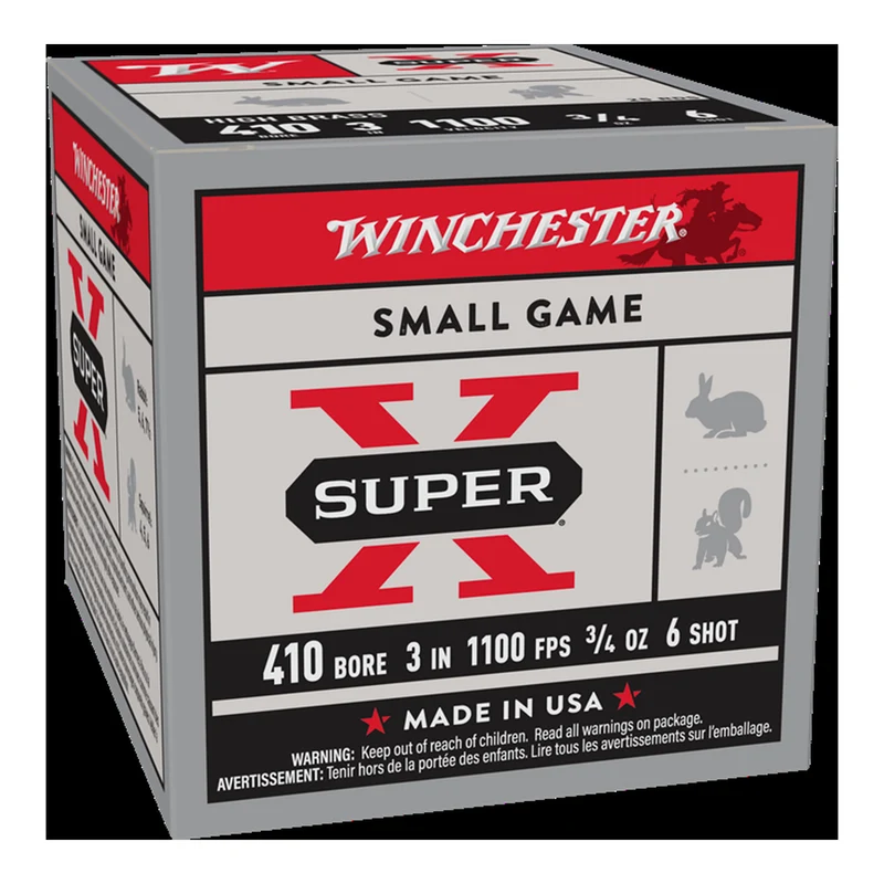 Cartouches « Super X » – cal. 410 GA – 3 po – 3/4 oz – #6