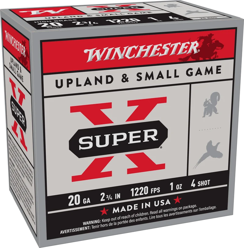 Cartouches « Super-X Upland HB » – cal. 20 – 2 3/4 po – 1 oz – #4 – 25/bte