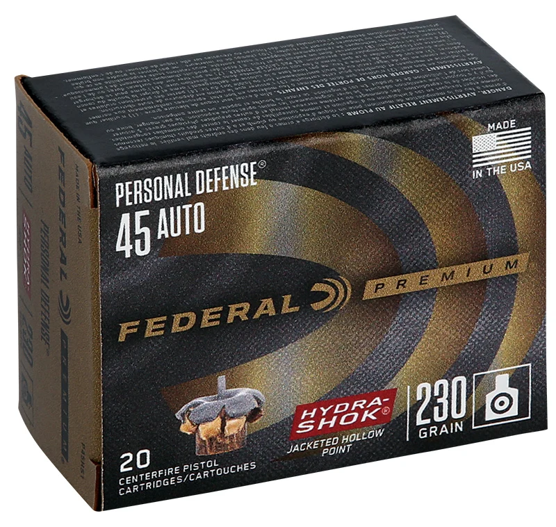 Cartouches « Personal Defense Hydra-Shok » – cal. 45 AUTO – 230 gr – 20/bte