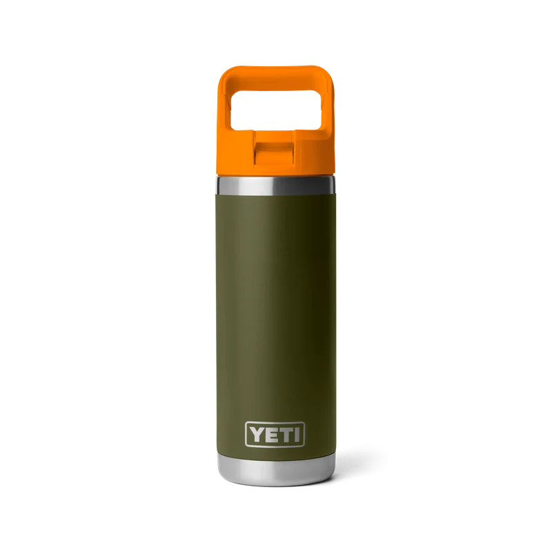 GOURDE YETI RAMBLER 18OZ (532ml) C STRAW isotherme ( olive/orange King crab )