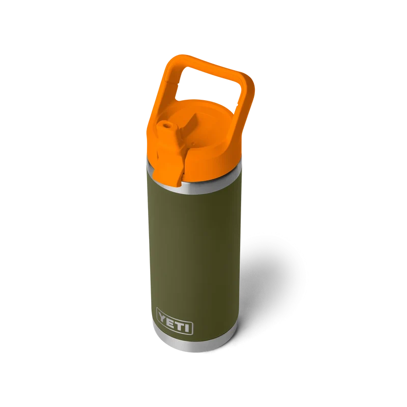 GOURDE YETI RAMBLER 18OZ (532ml) C STRAW isotherme ( olive/orange King crab )