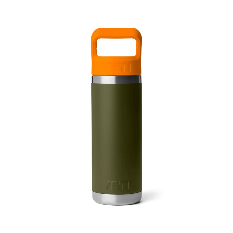 GOURDE YETI RAMBLER 18OZ (532ml) C STRAW isotherme ( olive/orange King crab )