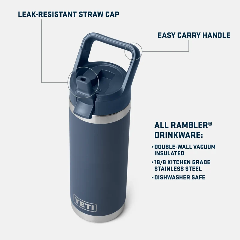 GOURDE YETI RAMBLER 18OZ (532ml) C STRAW isotherme ( olive/orange King crab )