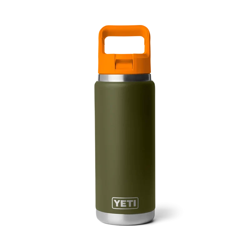 BOUTEILLE YETI RAMBLER 26OZ (760ml) C STRAW bouchon paille (OLIVE/KING CRAB ORANGE)