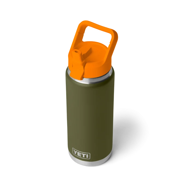 BOUTEILLE YETI RAMBLER 26OZ (760ml) C STRAW bouchon paille (OLIVE/KING CRAB ORANGE)