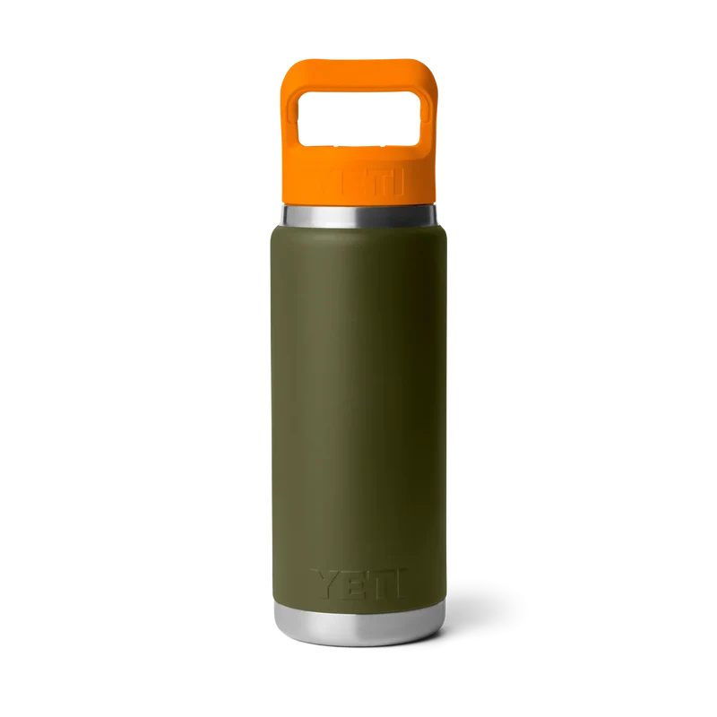 BOUTEILLE YETI RAMBLER 26OZ (760ml) C STRAW bouchon paille (OLIVE/KING CRAB ORANGE)