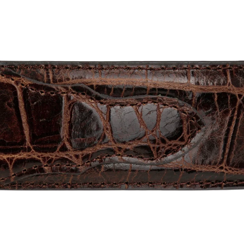 CEINTURE CUIR STETSON CAIMAN EMBOSSED - BROWN
