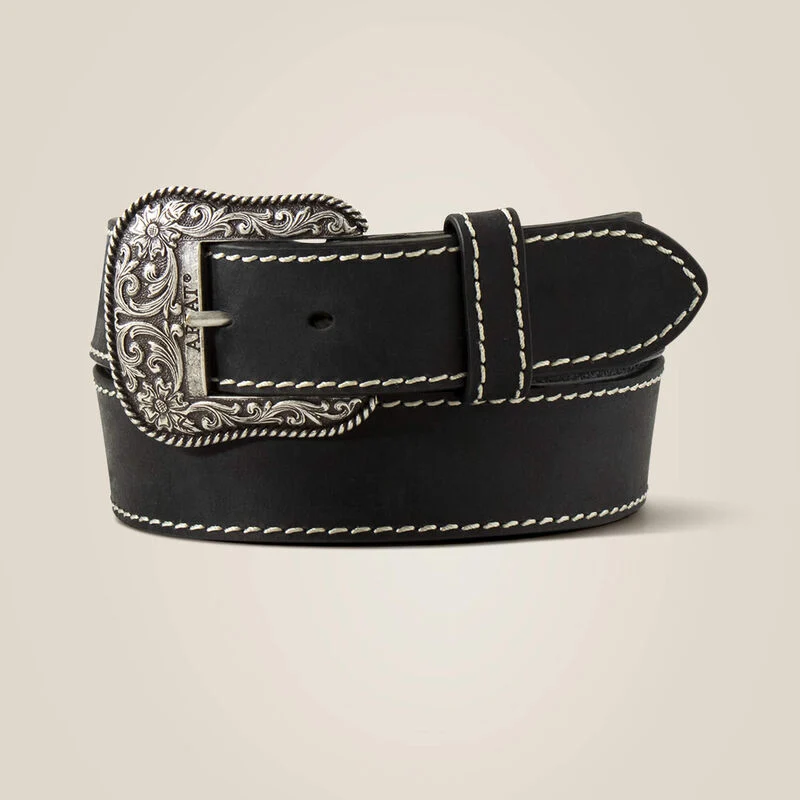 ARIAT - ceinture western Accent stitch Belt black