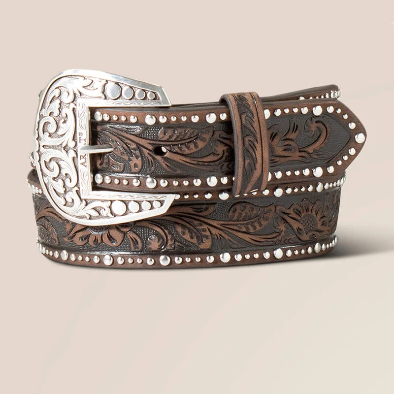 ARIAT - ceinture western STUDDED TOOLED EMBOSSED INLAY