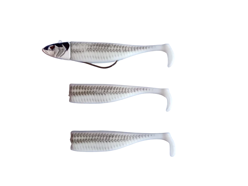 Waylander - Mean Minnow x3 Soft Plastic with Jighead (Lead Free) 27g