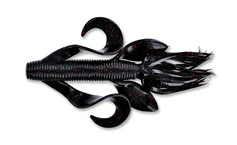 LEURRE GARY YAMAMOTO Kreature 4" #51 BLACK W/ SMALL RED FLAKE
