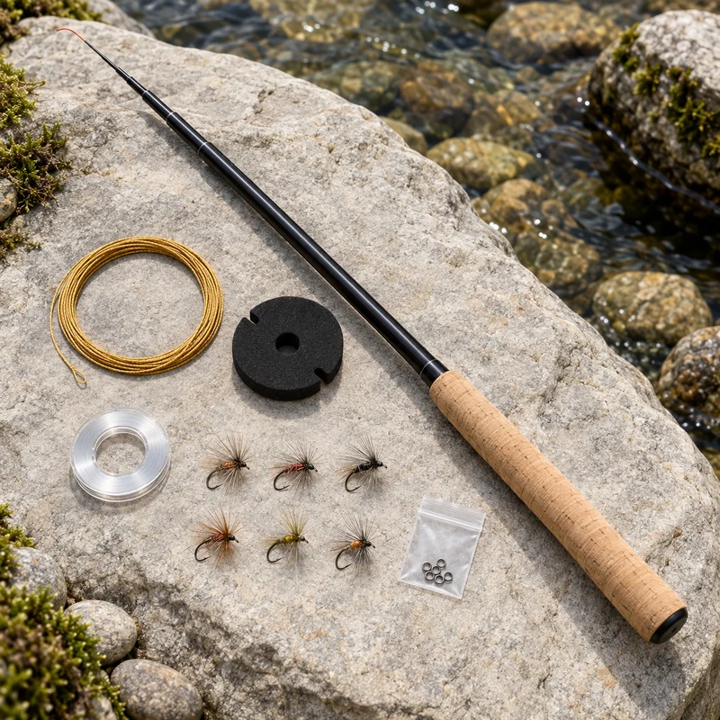 Kit Tenkara MAXCATCH réglable 3,25 m–3,88 m – prêt à pêcher