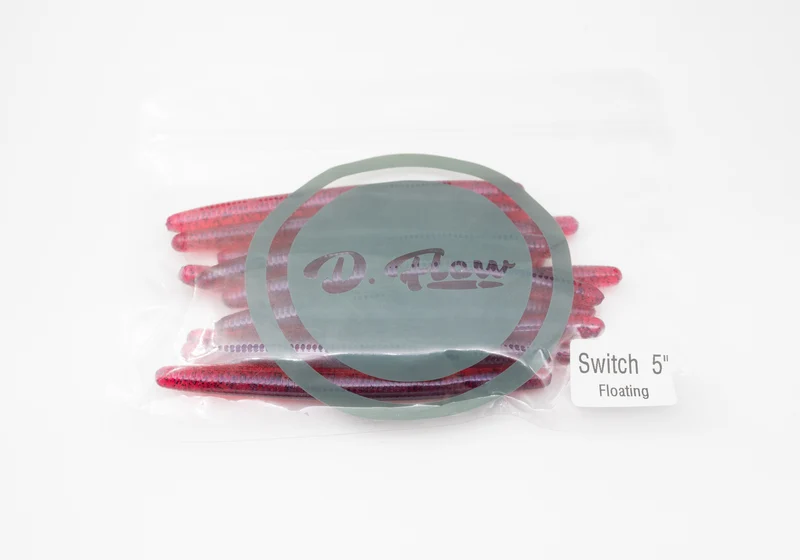 LEURRE WORM D-FLOW SWITCH 5" Floating #red black flake