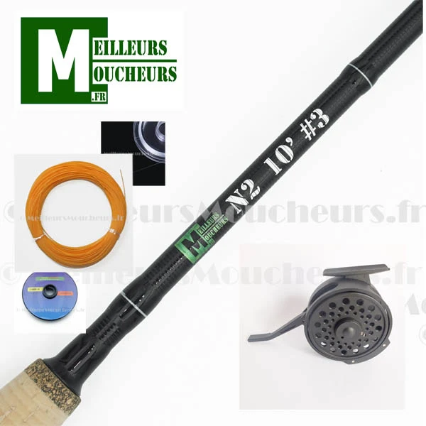 Kit Nymphe N2 10' #3 moulinet semi-auto